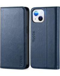 TUCCH Case Wallet for iPhone 13 5G, PU Leather Flip Folio Cover with [3 Card Slots], Stand Book Design [Shockproof TPU Interior Case] Compatible with iPhone 13 6.1 - inch 2021, Black - 7DAY'S