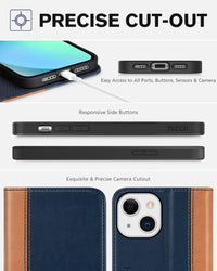TUCCH Case Wallet for iPhone 13 5G, PU Leather Flip Folio Cover with [3 Card Slots], Stand Book Design [Shockproof TPU Interior Case] Compatible with iPhone 13 6.1 - inch 2021, Black - 7DAY'S