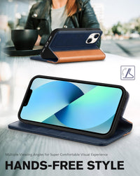 TUCCH Case Wallet for iPhone 13 5G, PU Leather Flip Folio Cover with [3 Card Slots], Stand Book Design [Shockproof TPU Interior Case] Compatible with iPhone 13 6.1 - inch 2021, Black - 7DAY'S
