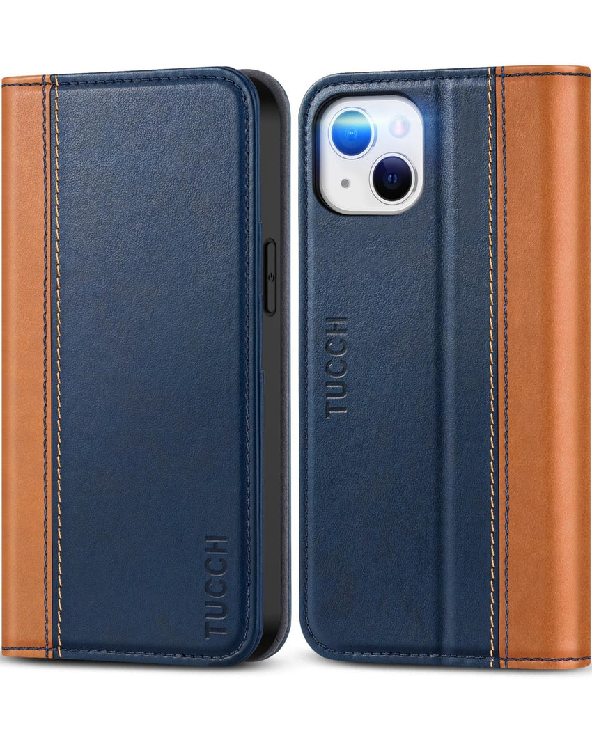 TUCCH Case Wallet for iPhone 13 5G, PU Leather Flip Folio Cover with [3 Card Slots], Stand Book Design [Shockproof TPU Interior Case] Compatible with iPhone 13 6.1 - inch 2021, Black - 7DAY'S