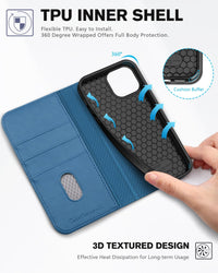 TUCCH Case Wallet for iPhone 13 5G, PU Leather Flip Folio Cover with [3 Card Slots], Stand Book Design [Shockproof TPU Interior Case] Compatible with iPhone 13 6.1 - inch 2021, Black - 7DAY'S