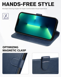 TUCCH Case Wallet for iPhone 13 Pro, RFID Blocking Card Holder Magnetic Stand PU Leather Folio Cover, Protective TPU Shockproof Inner Shell 6.1 - inch 2021, Black - 7DAY'S