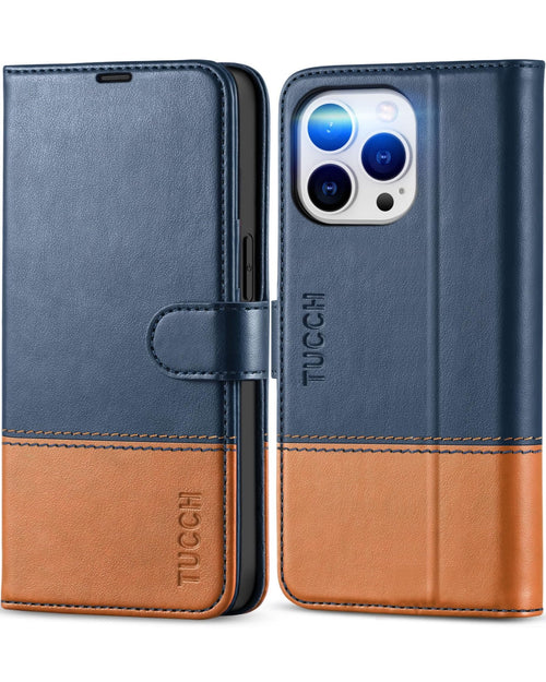 TUCCH Case Wallet for iPhone 13 Pro, RFID Blocking Card Holder Magnetic Stand PU Leather Folio Cover, Protective TPU Shockproof Inner Shell 6.1-inch 2021, Black