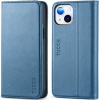 TUCCH Case Wallet for iPhone 14 6.1", [3 Card Holder] Slots [RFID Blocking] Stand Flip Folio PU Leather Cover, with [TPU Shockproof Interior Case] Compatible with iPhone 14 2022, Classic Black - 7DAY'S