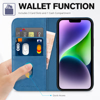 TUCCH Case Wallet for iPhone 14 6.1", [3 Card Holder] Slots [RFID Blocking] Stand Flip Folio PU Leather Cover, with [TPU Shockproof Interior Case] Compatible with iPhone 14 2022, Classic Black - 7DAY'S