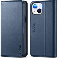 TUCCH Case Wallet for iPhone 14 6.1", [3 Card Holder] Slots [RFID Blocking] Stand Flip Folio PU Leather Cover, with [TPU Shockproof Interior Case] Compatible with iPhone 14 2022, Classic Black - 7DAY'S