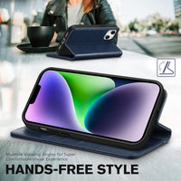 TUCCH Case Wallet for iPhone 14 6.1", [3 Card Holder] Slots [RFID Blocking] Stand Flip Folio PU Leather Cover, with [TPU Shockproof Interior Case] Compatible with iPhone 14 2022, Classic Black - 7DAY'S