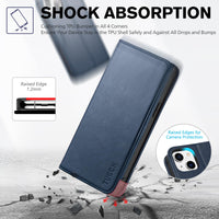 TUCCH Case Wallet for iPhone 14 6.1", [3 Card Holder] Slots [RFID Blocking] Stand Flip Folio PU Leather Cover, with [TPU Shockproof Interior Case] Compatible with iPhone 14 2022, Classic Black - 7DAY'S
