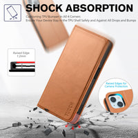 TUCCH Case Wallet for iPhone 15 6.1", [3 Card Slots] Kickstand PU Leather [RFID Blocking] Case, Flip Folio Cover with [TPU Shockproof Interior Shell] Compatible with iPhone 15 5G 2023, Classic Black - 7DAY'S