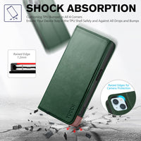TUCCH Case Wallet for iPhone 15 6.1", [3 Card Slots] Kickstand PU Leather [RFID Blocking] Case, Flip Folio Cover with [TPU Shockproof Interior Shell] Compatible with iPhone 15 5G 2023, Classic Black - 7DAY'S