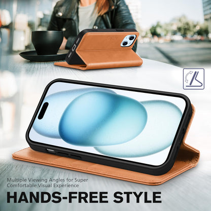 TUCCH Case Wallet for iPhone 15 6.1", [3 Card Slots] Kickstand PU Leather [RFID Blocking] Case, Flip Folio Cover with [TPU Shockproof Interior Shell] Compatible with iPhone 15 5G 2023, Classic Black - 7DAY'S