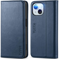 TUCCH Case Wallet for iPhone 15 6.1", [3 Card Slots] Kickstand PU Leather [RFID Blocking] Case, Flip Folio Cover with [TPU Shockproof Interior Shell] Compatible with iPhone 15 5G 2023, Classic Black - 7DAY'S