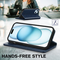 TUCCH Case Wallet for iPhone 15 6.1", [3 Card Slots] Kickstand PU Leather [RFID Blocking] Case, Flip Folio Cover with [TPU Shockproof Interior Shell] Compatible with iPhone 15 5G 2023, Classic Black - 7DAY'S