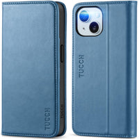 TUCCH Case Wallet for iPhone 15 6.1", [3 Card Slots] Kickstand PU Leather [RFID Blocking] Case, Flip Folio Cover with [TPU Shockproof Interior Shell] Compatible with iPhone 15 5G 2023, Classic Black - 7DAY'S