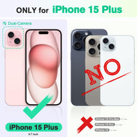 TUCCH Case Wallet for iPhone 15 Plus, [RFID Blocking] 4 Card Holder Kickstand [Shockproof TPU Interior Case] PU Leather Magnetic Protective Flip Cover 6.7", Black - 7DAY'S