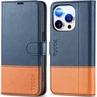 TUCCH Case Wallet for iPhone 15 Pro, RFID Blocking [4 Card Holder] Kickstand [Shockproof TPU Inner Shell] PU Leather Magnetic Protective Flip Cover 6.1" 2023, Black - 7DAY'S