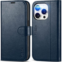 TUCCH Case Wallet for iPhone 15 Pro, RFID Blocking [4 Card Holder] Kickstand [Shockproof TPU Inner Shell] PU Leather Magnetic Protective Flip Cover 6.1" 2023, Black - 7DAY'S