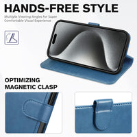 TUCCH Case Wallet for iPhone 15 Pro, RFID Blocking [4 Card Holder] Kickstand [Shockproof TPU Inner Shell] PU Leather Magnetic Protective Flip Cover 6.1" 2023, Black - 7DAY'S