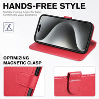 TUCCH Case Wallet for iPhone 15 Pro, RFID Blocking [4 Card Holder] Kickstand [Shockproof TPU Inner Shell] PU Leather Magnetic Protective Flip Cover 6.1" 2023, Black - 7DAY'S