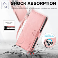 TUCCH Case Wallet for iPhone 15 Pro, RFID Blocking [4 Card Holder] Kickstand [Shockproof TPU Inner Shell] PU Leather Magnetic Protective Flip Cover 6.1" 2023, Black - 7DAY'S