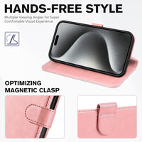 TUCCH Case Wallet for iPhone 15 Pro, RFID Blocking [4 Card Holder] Kickstand [Shockproof TPU Inner Shell] PU Leather Magnetic Protective Flip Cover 6.1" 2023, Black - 7DAY'S