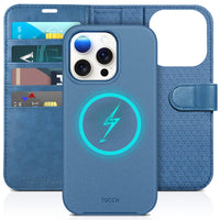 TUCCH Case Wallet for iPhone 15 Pro, RFID Blocking [4 Card Holder] Kickstand [Shockproof TPU Inner Shell] PU Leather Magnetic Protective Flip Cover 6.1" 2023, Black - 7DAY'S