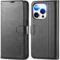 TUCCH Case Wallet for iPhone 15 Pro, RFID Blocking [4 Card Holder] Kickstand [Shockproof TPU Inner Shell] PU Leather Magnetic Protective Flip Cover 6.1" 2023, Black - 7DAY'S