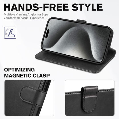 TUCCH Case Wallet for iPhone 15 Pro, RFID Blocking [4 Card Holder] Kickstand [Shockproof TPU Inner Shell] PU Leather Magnetic Protective Flip Cover 6.1" 2023, Black - 7DAY'S