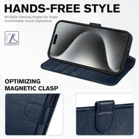 TUCCH Case Wallet for iPhone 15 Pro, RFID Blocking [4 Card Holder] Kickstand [Shockproof TPU Inner Shell] PU Leather Magnetic Protective Flip Cover 6.1" 2023, Black - 7DAY'S