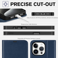 TUCCH Case Wallet for iPhone 15 Pro, RFID Blocking [4 Card Holder] Kickstand [Shockproof TPU Inner Shell] PU Leather Magnetic Protective Flip Cover 6.1" 2023, Black - 7DAY'S