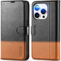 TUCCH Case Wallet for iPhone 15 Pro, RFID Blocking [4 Card Holder] Kickstand [Shockproof TPU Inner Shell] PU Leather Magnetic Protective Flip Cover 6.1" 2023, Black - 7DAY'S