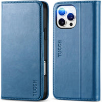 TUCCH Case Wallet for iPhone 16, [3 Card Slots] Kickstand PU Leather [RFID Blocking] Flip Folio Cover with [TPU Shockproof Interior Shell] 6.1" 2024, Classic Black - 7DAY'S