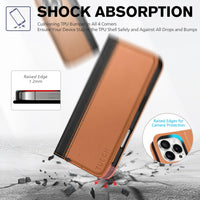 TUCCH Case Wallet for iPhone 16, [3 Card Slots] Kickstand PU Leather [RFID Blocking] Flip Folio Cover with [TPU Shockproof Interior Shell] 6.1" 2024, Classic Black - 7DAY'S