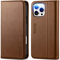 TUCCH Case Wallet for iPhone 16, [3 Card Slots] Kickstand PU Leather [RFID Blocking] Flip Folio Cover with [TPU Shockproof Interior Shell] 6.1" 2024, Classic Black - 7DAY'S