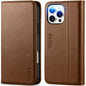 TUCCH Case Wallet for iPhone 16, [3 Card Slots] Kickstand PU Leather [RFID Blocking] Flip Folio Cover with [TPU Shockproof Interior Shell] 6.1" 2024, Classic Black - 7DAY'S