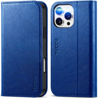 TUCCH Case Wallet for iPhone 16, [3 Card Slots] Kickstand PU Leather [RFID Blocking] Flip Folio Cover with [TPU Shockproof Interior Shell] 6.1" 2024, Classic Black - 7DAY'S
