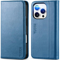 TUCCH Case Wallet for iPhone 16, [3 Card Slots] Kickstand PU Leather [RFID Blocking] Flip Folio Cover with [TPU Shockproof Interior Shell] 6.1" 2024, Classic Black - 7DAY'S