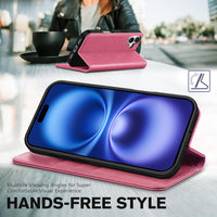 TUCCH Case Wallet for iPhone 16, [3 Card Slots] Kickstand PU Leather [RFID Blocking] Flip Folio Cover with [TPU Shockproof Interior Shell] 6.1" 2024, Classic Black - 7DAY'S