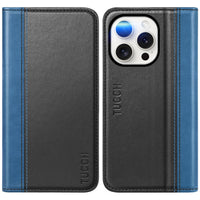 TUCCH Case Wallet for iPhone 16, [3 Card Slots] Kickstand PU Leather [RFID Blocking] Flip Folio Cover with [TPU Shockproof Interior Shell] 6.1" 2024, Classic Black - 7DAY'S