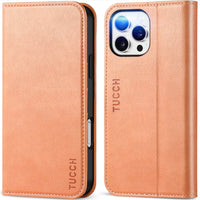 TUCCH Case Wallet for iPhone 16, [3 Card Slots] Kickstand PU Leather [RFID Blocking] Flip Folio Cover with [TPU Shockproof Interior Shell] 6.1" 2024, Classic Black - 7DAY'S