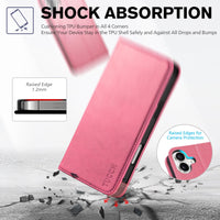 TUCCH Case Wallet for iPhone 16, [3 Card Slots] Kickstand PU Leather [RFID Blocking] Flip Folio Cover with [TPU Shockproof Interior Shell] 6.1" 2024, Classic Black - 7DAY'S