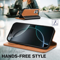 TUCCH Case Wallet for iPhone 16, [3 Card Slots] Kickstand PU Leather [RFID Blocking] Flip Folio Cover with [TPU Shockproof Interior Shell] 6.1" 2024, Classic Black - 7DAY'S