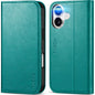 TUCCH Case Wallet for iPhone 16, [3 Card Slots] Kickstand PU Leather [RFID Blocking] Flip Folio Cover with [TPU Shockproof Interior Shell] 6.1" 2024, Classic Black - 7DAY'S
