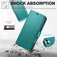 TUCCH Case Wallet for iPhone 16 Plus, RFID Blocking 4 Card Holder Kickstand [Shockproof TPU Interior Shell], PU Leather Magnetic Protective Flip Cover 6.7" 2024, Black - 7DAY'S