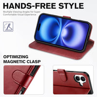 TUCCH Case Wallet for iPhone 16 Plus, RFID Blocking 4 Card Holder Kickstand [Shockproof TPU Interior Shell], PU Leather Magnetic Protective Flip Cover 6.7" 2024, Black - 7DAY'S