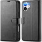 TUCCH Case Wallet for iPhone 16 Plus, RFID Blocking 4 Card Holder Kickstand [Shockproof TPU Interior Shell], PU Leather Magnetic Protective Flip Cover 6.7" 2024, Black - 7DAY'S