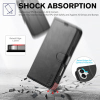TUCCH Case Wallet for iPhone 16 Plus, RFID Blocking 4 Card Holder Kickstand [Shockproof TPU Interior Shell], PU Leather Magnetic Protective Flip Cover 6.7" 2024, Black - 7DAY'S