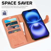 TUCCH Case Wallet for iPhone 16 Plus, RFID Blocking 4 Card Holder Kickstand [Shockproof TPU Interior Shell], PU Leather Magnetic Protective Flip Cover 6.7" 2024, Black - 7DAY'S
