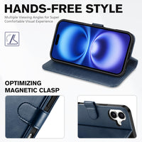 TUCCH Case Wallet for iPhone 16 Plus, RFID Blocking 4 Card Holder Kickstand [Shockproof TPU Interior Shell], PU Leather Magnetic Protective Flip Cover 6.7" 2024, Black - 7DAY'S