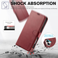 TUCCH Case Wallet for iPhone 16 Plus, RFID Blocking 4 Card Holder Kickstand [Shockproof TPU Interior Shell], PU Leather Magnetic Protective Flip Cover 6.7" 2024, Black - 7DAY'S